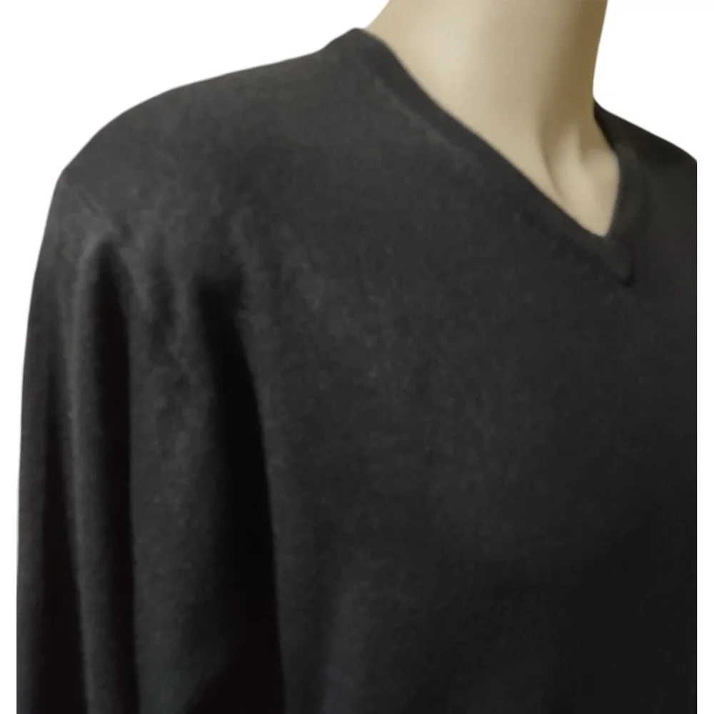 Dockers Sweater L Mens Norm Core Cabin Core Retro Streetwear Black V-Neck Knit
